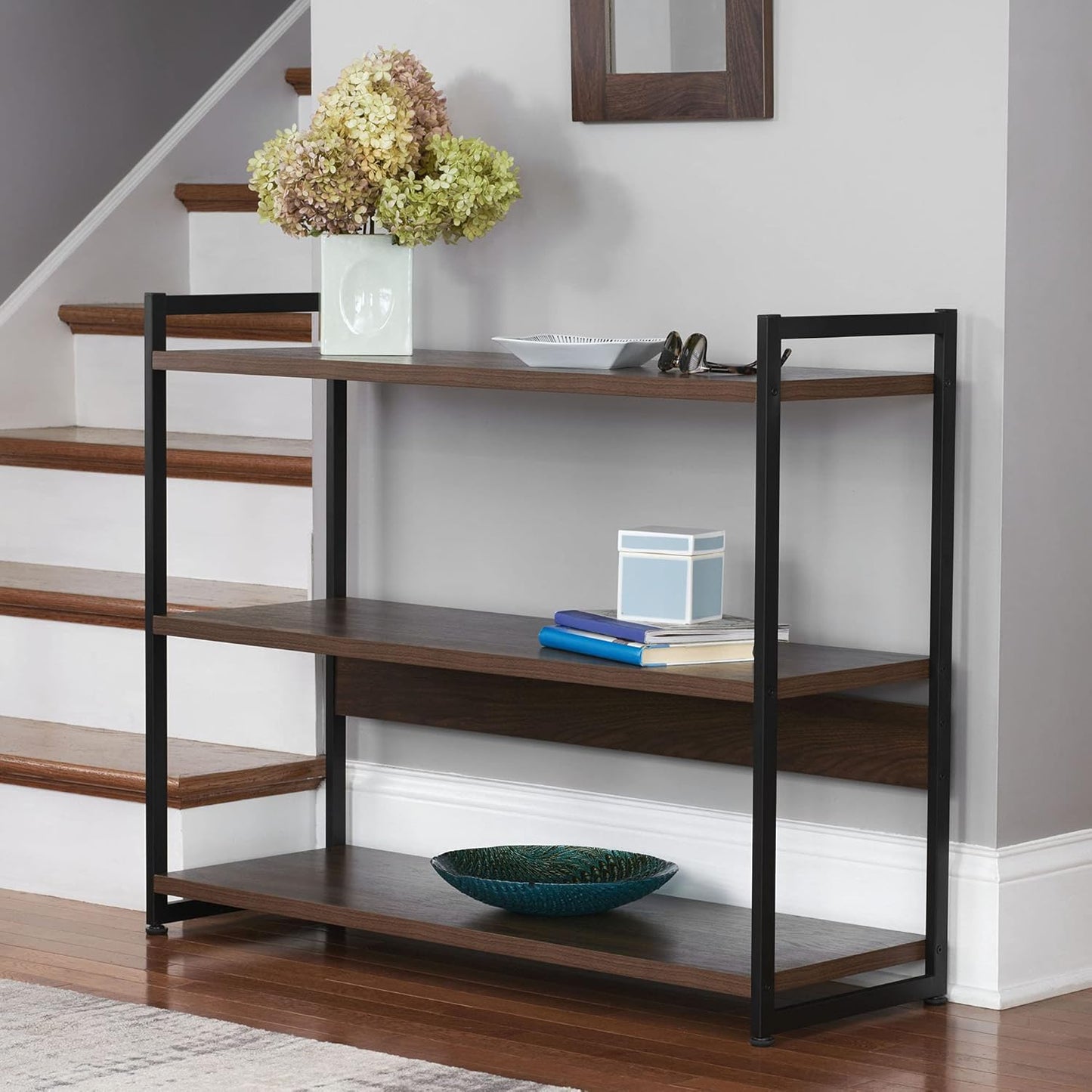 Walnut Wooden Household Shelf 🪵 Stylish Wall-Mounted Storage & Display Rack 🏡 Perfect for Kitchen, Bathroom & Living Spaces
