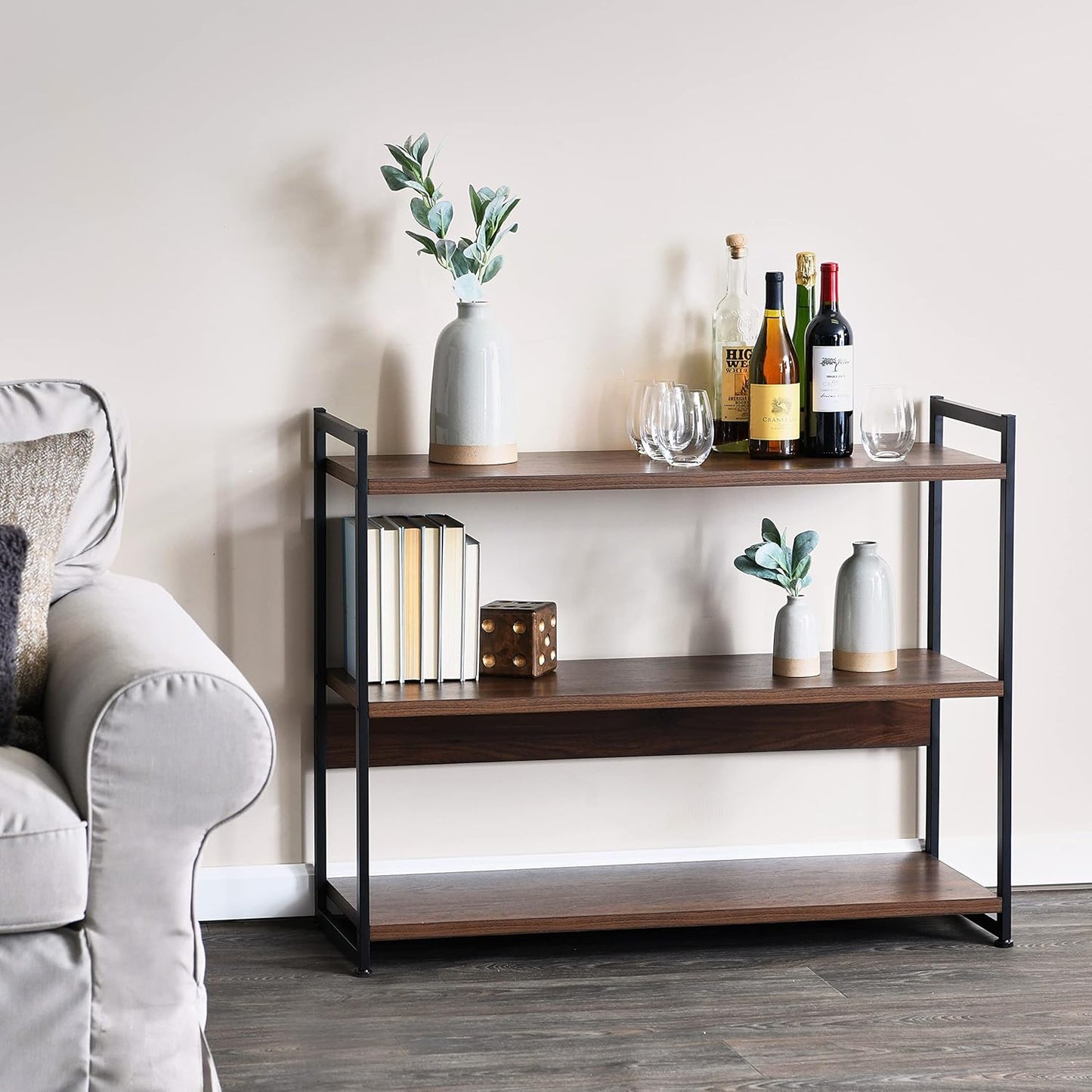 Walnut Wooden Household Shelf 🪵 Stylish Wall-Mounted Storage & Display Rack 🏡 Perfect for Kitchen, Bathroom & Living Spaces